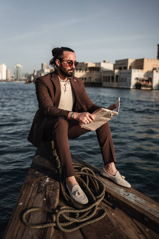 SUITHARBOR™ Brown Tailored Suit - SUITHARBOR