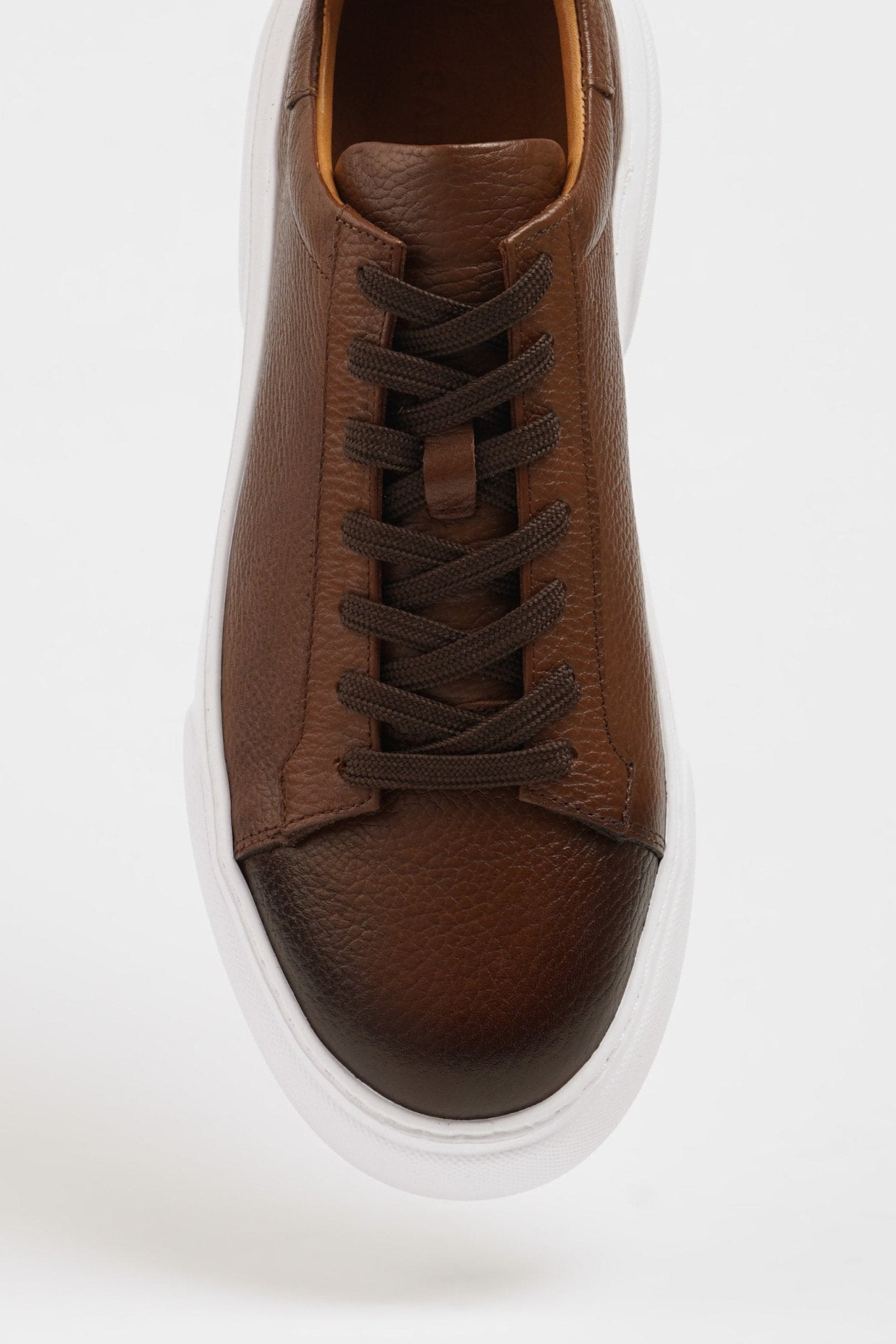 SUITHARBOR Camel Leather Sneakers for Men - SUITHARBOR