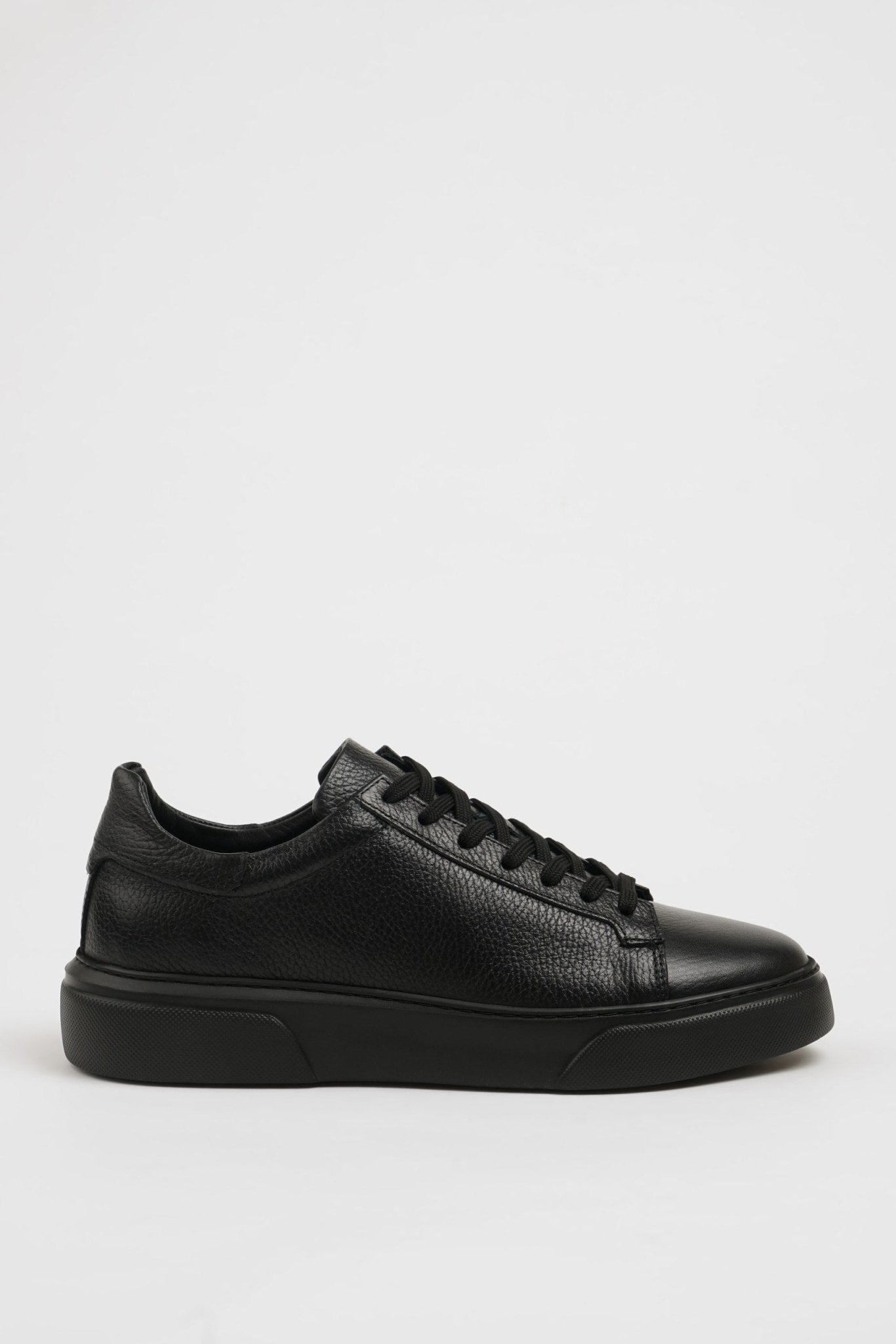 SUITHARBOR Dark Black Leather Sneakers for Men - SUITHARBOR