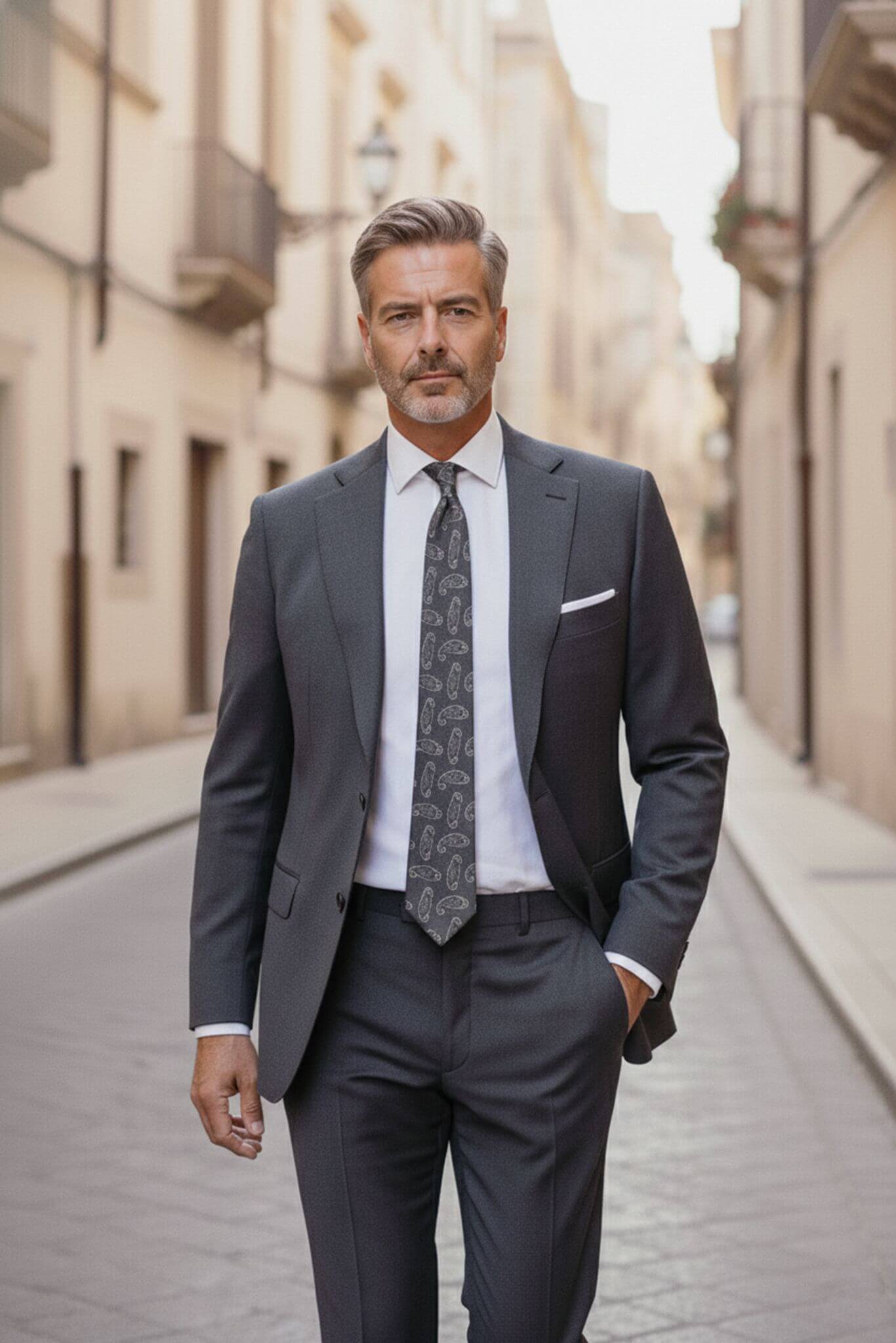 Anthracite slim fit wool blend suit, image 2