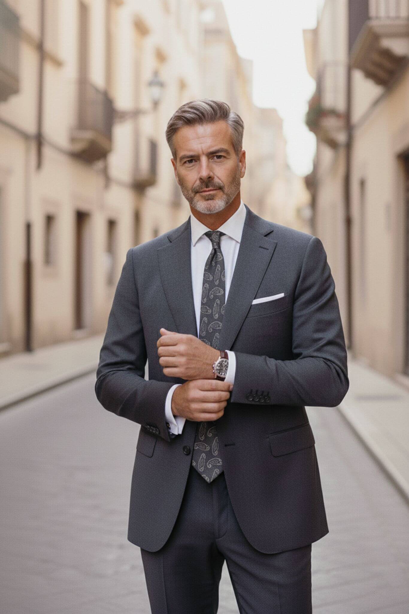 Anthracite slim fit wool blend suit, image 5