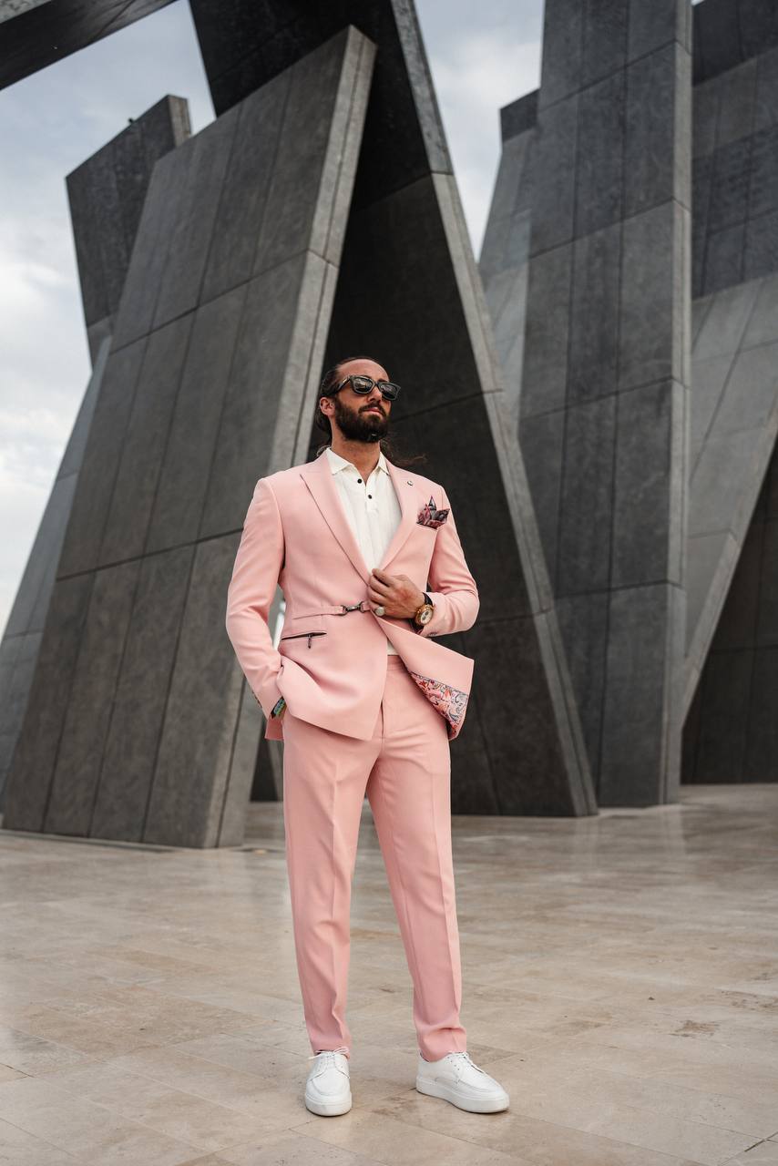 SUITHARBOR™ Pink Tailored Suit - SUITHARBOR