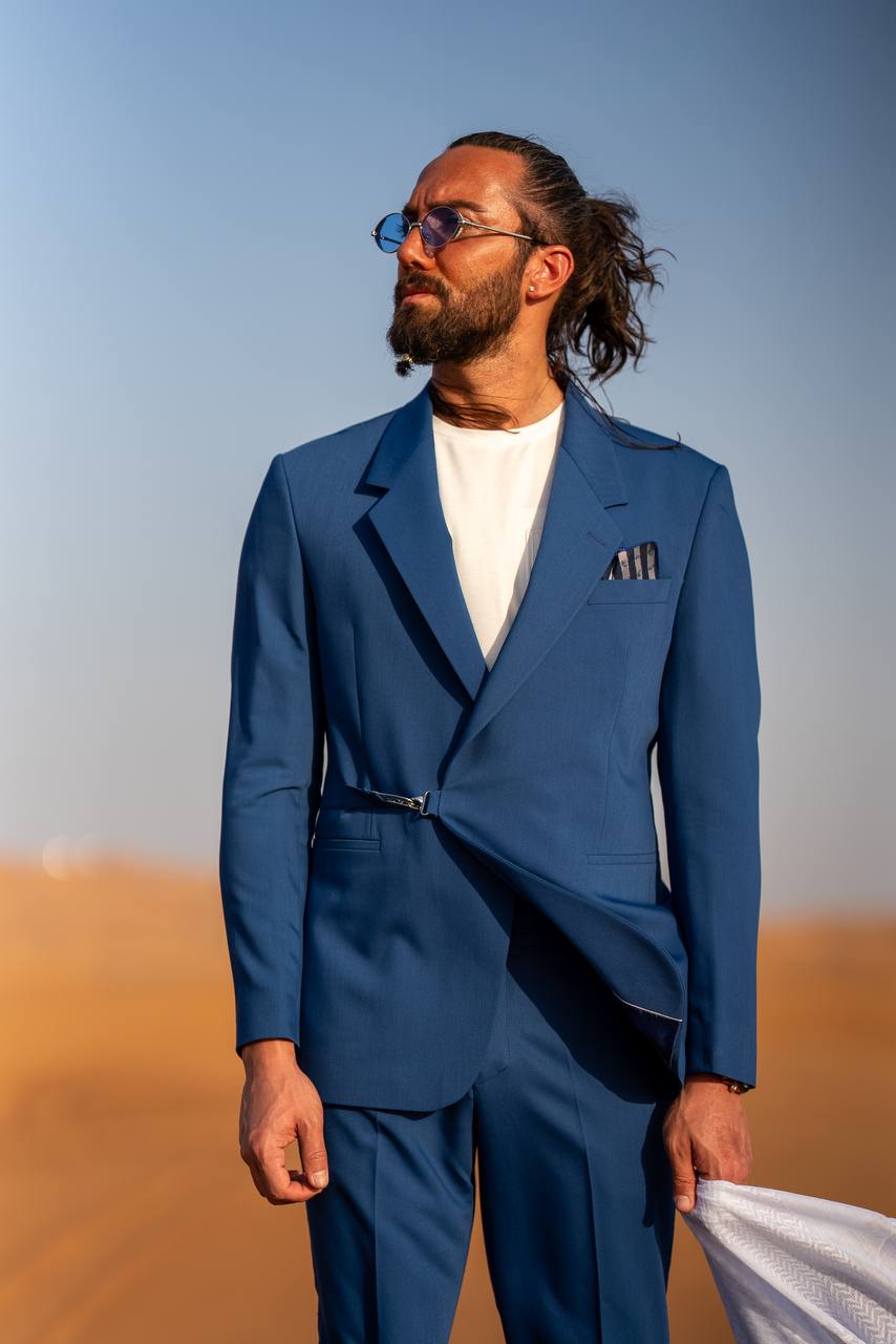 Sax blue tailored suit, image 4
