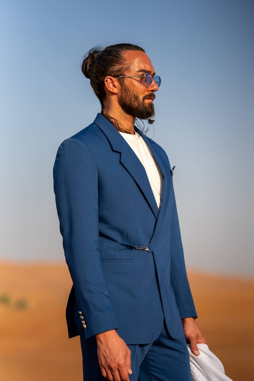 Sax blue tailored suit, image 5