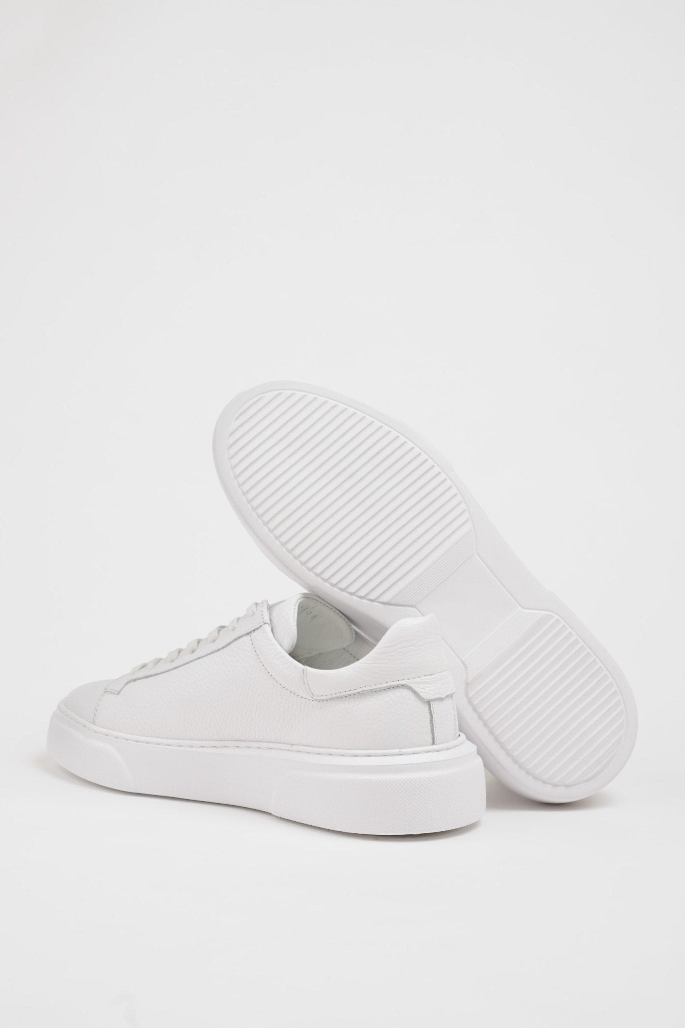 SUITHARBOR White Leather Sneakers for Men - SUITHARBOR