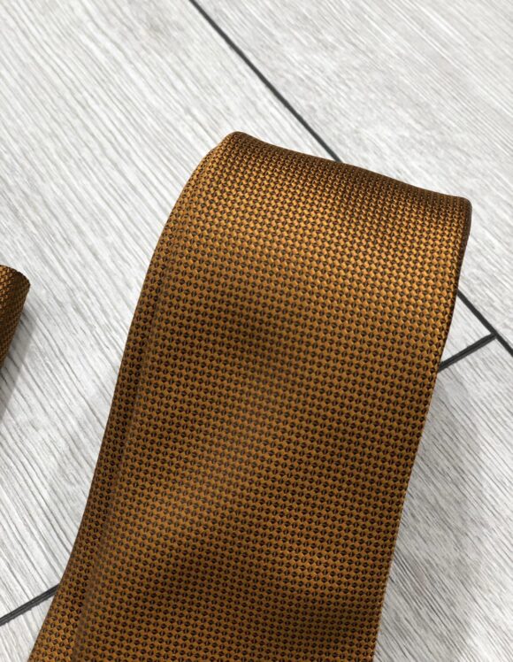 Tile Brown Textured Tie for Men - SUITHARBOR