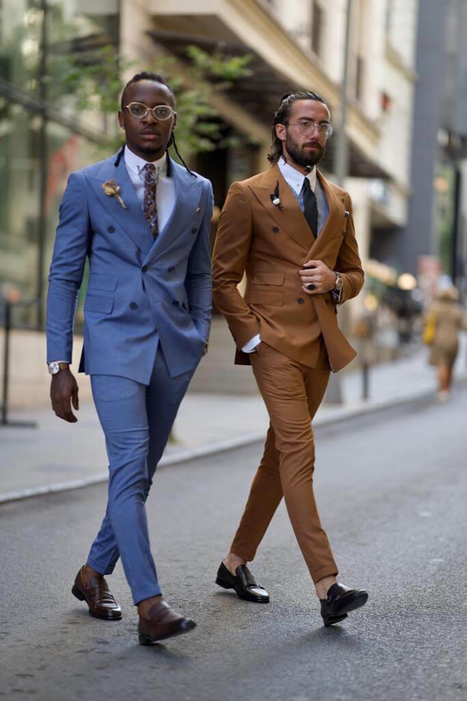 Camel Double-Breasted Suit - Timeless Look