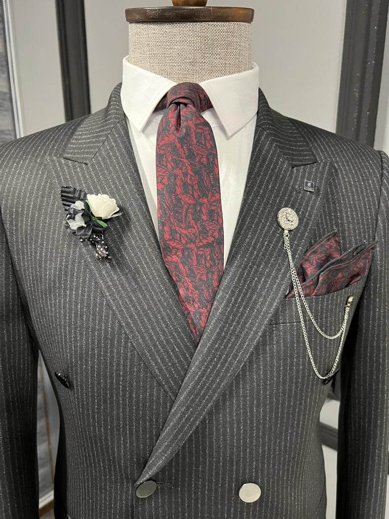 Black Double-Breasted Suit - Slim & Sharp