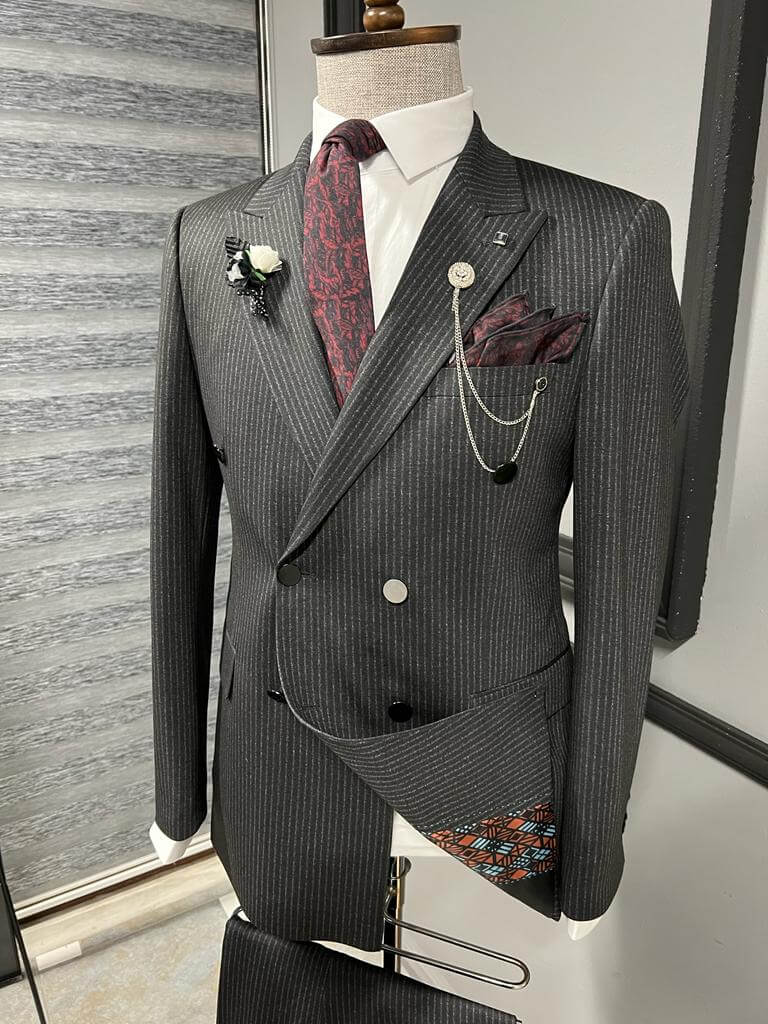 Black Double-Breasted Suit - Slim & Sharp