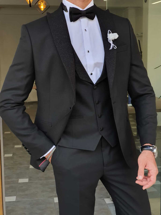 Stockholm Black DoveTail Collar Tuxedo - Hollo Men